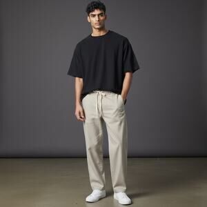 Perry Ellis tie waist linen pants